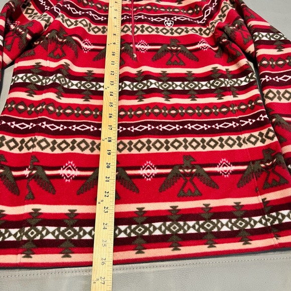 Ariat‎ Tek Fleece Pullover Aztec Phoenix Tribal Red/Pink South Western Pink M - Picture 4 of 9